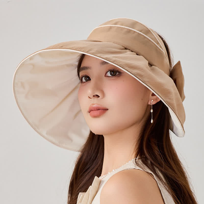 Bow Wide Brim Outdoor Sun Hat - image 1