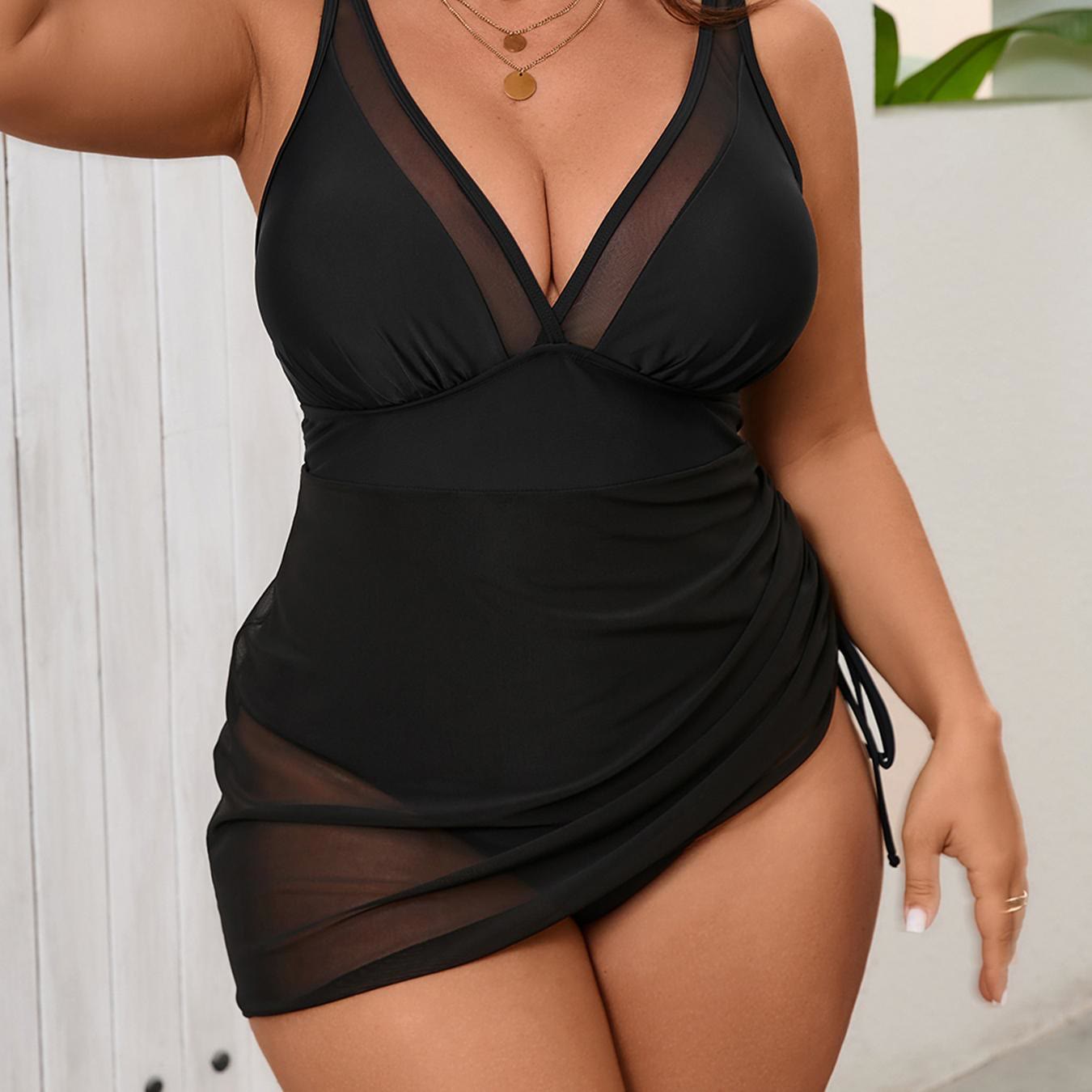 Wrap‑Style Swimwear - Black - 5XL - image 1