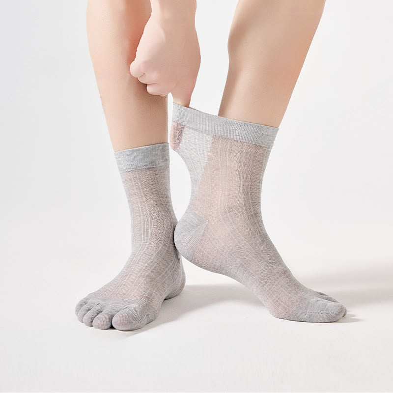 Bamboo Breathable Quarter Socks(3 Pairs) - Green+Blue+Black - EU39-44(US6-10) - image 0