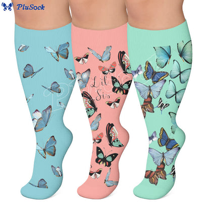 Plus Size Sweet Butterfly Compression Socks - image 0