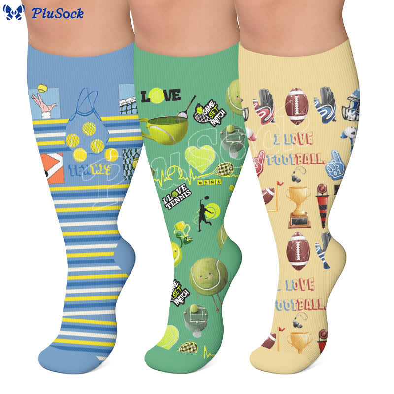 Plus Size Ball Sports Compression Socks - image 0