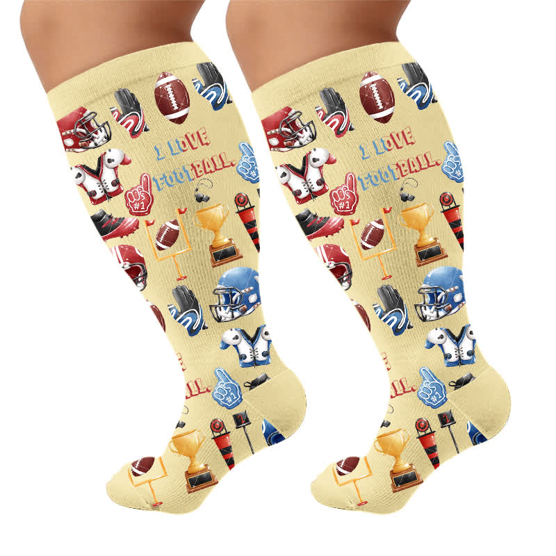 Plus Size Ball Sports Compression Socks - Apricot(1 Pair) - 4XL - image 7