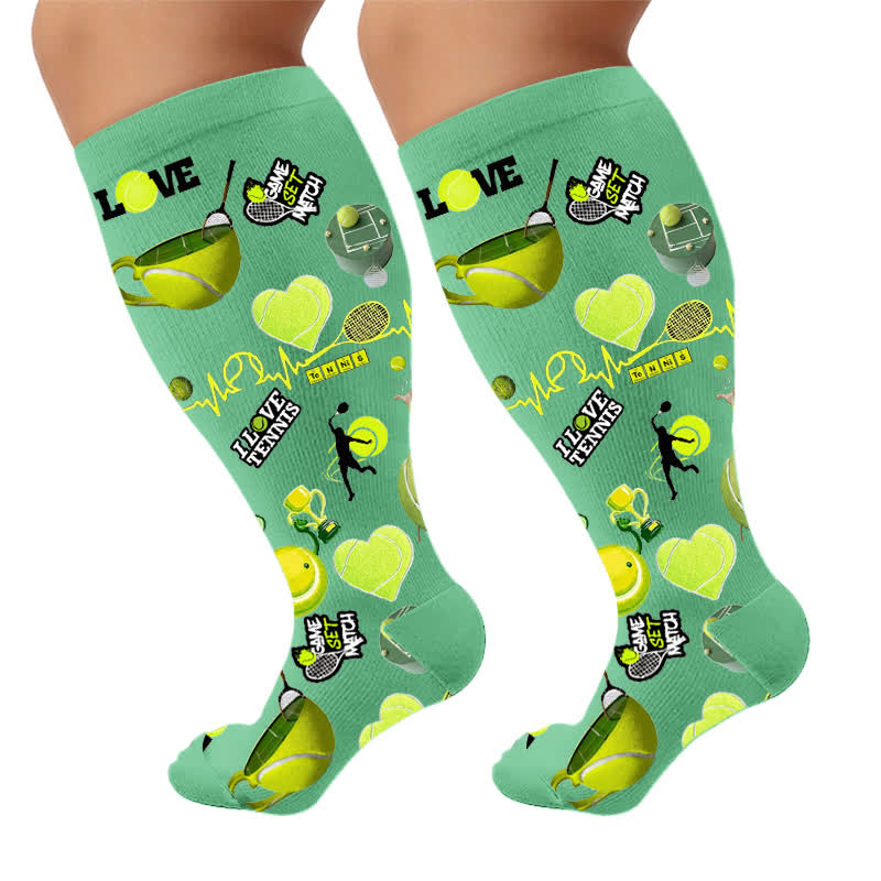 Plus Size Ball Sports Compression Socks - Green(1 Pair) - 4XL - image 6