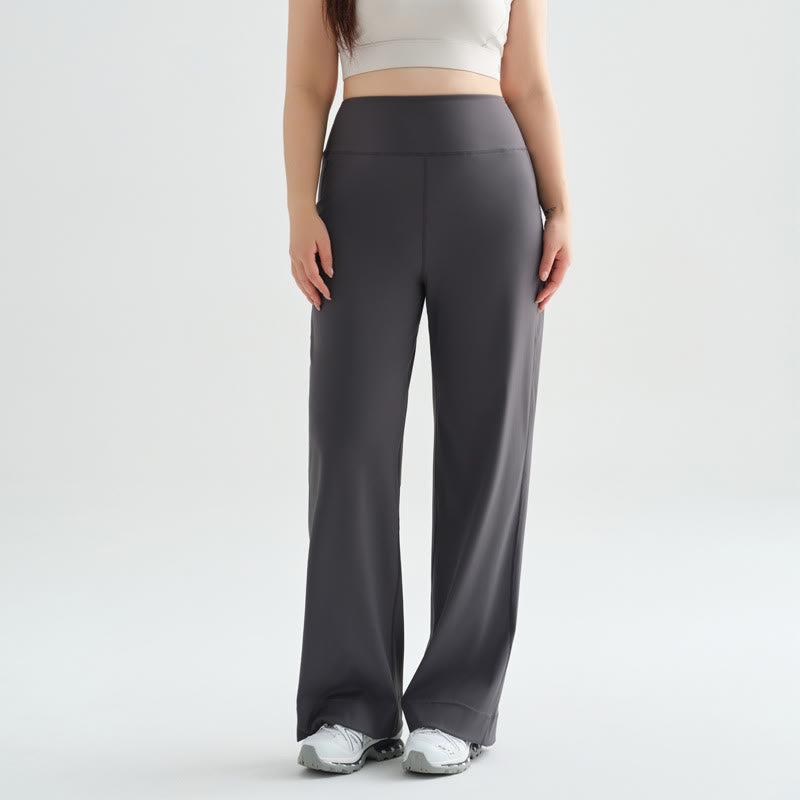High Waist Flow Yoga Pants - Grey - XXXXXXL - image 3
