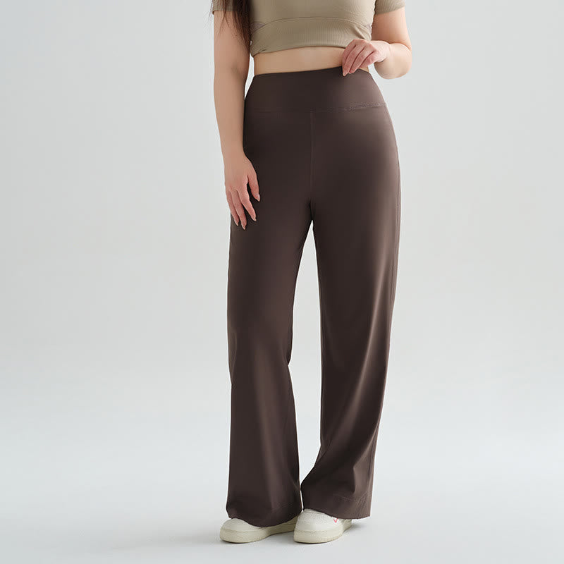 High Waist Flow Yoga Pants - Brown - XXXXXXL - image 5