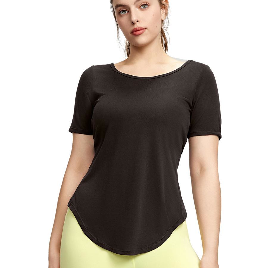 Breathable Essential Yoga Short Sleeves - Black - 3 - image 1