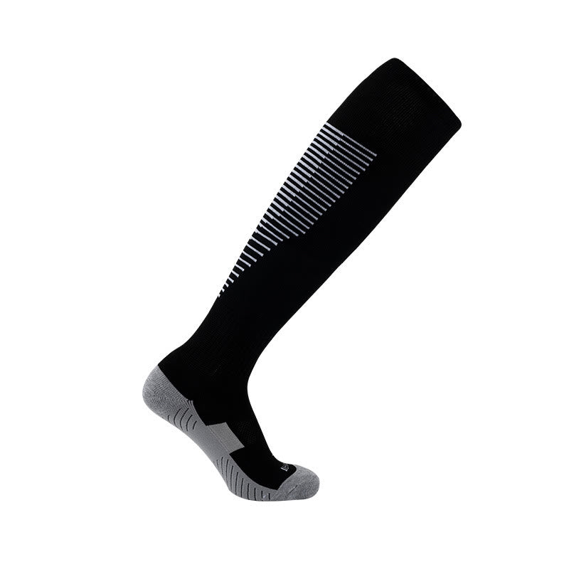 Sporty Look Knee High Socks(4 Pairs) - Black-A - EU38-45(US5-11) - image 3