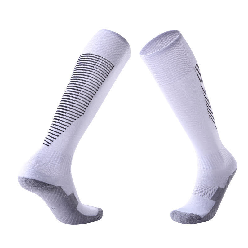 Sporty Look Knee High Socks(4 Pairs) - White - EU38-45(US5-11) - image 0