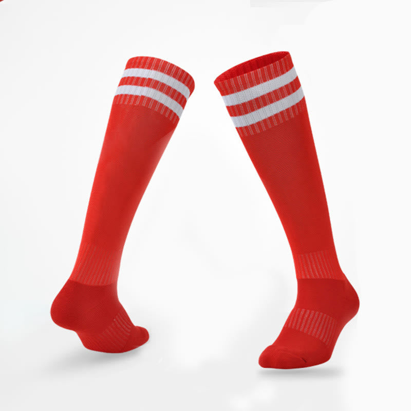 Breathable Soccer Knee High Socks(5 Pairs) - Red - EU39-44(US6-10 - image 22