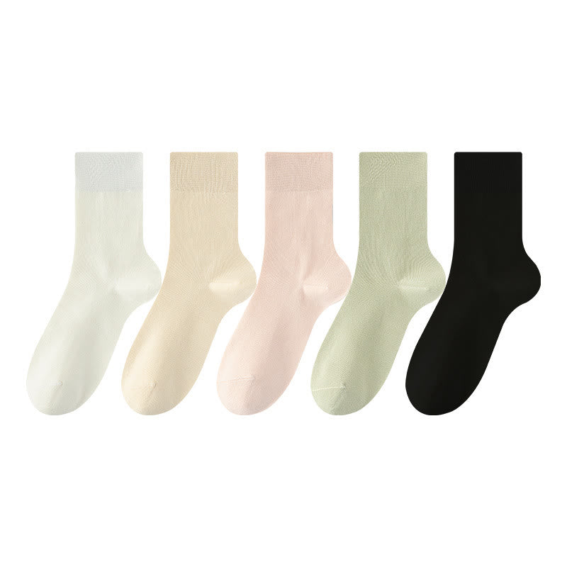 Soft Wide Quater Socks(5 Pairs) - Multicolor - EU39-43(US6-9) - image 1