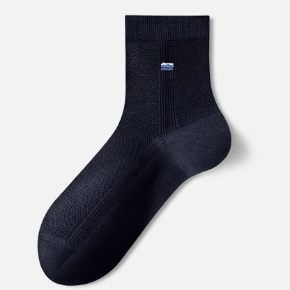 Silk Breathable Quater Socks(3 Pairs) - Navy Blue - EU39‑43(US6‑9) - image 8