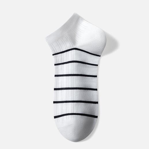 Cotton Striped Ankle Socks(5 Pairs) - White - EU39-44(US6-10) - image 2