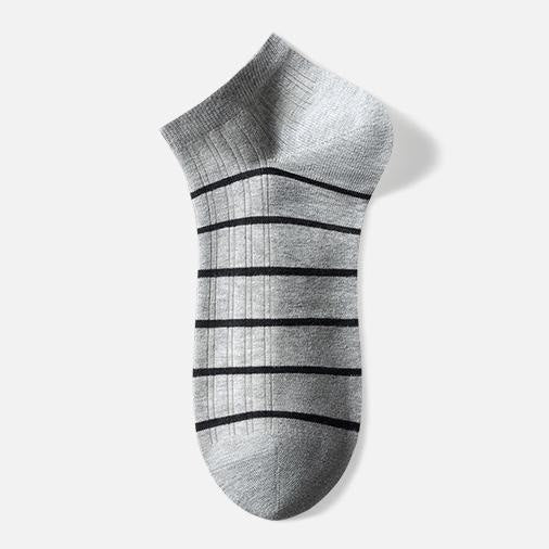 Cotton Striped Ankle Socks(5 Pairs) - Grey - EU39-44(US6-10) - image 8