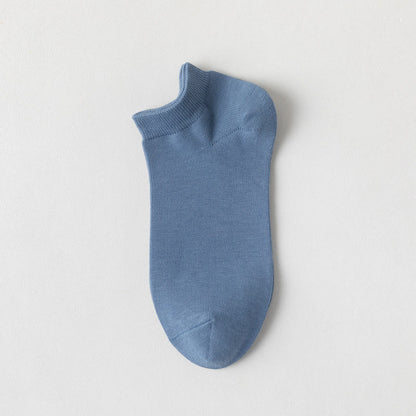 Soft Cotton Ankle Socks(5 Pairs) - Blue - EU39-44(US6-10) - image 3