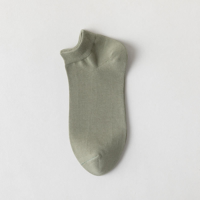 Soft Cotton Ankle Socks(5 Pairs) - Green - EU39-44(US6-10) - image 2