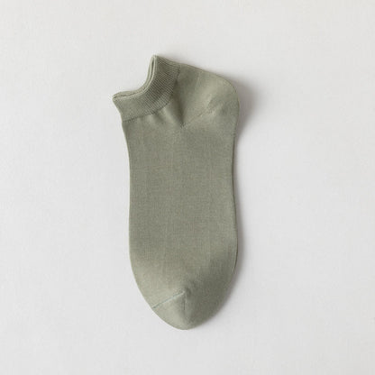 Soft Cotton Ankle Socks(5 Pairs) - Green - EU39-44(US6-10) - image 2