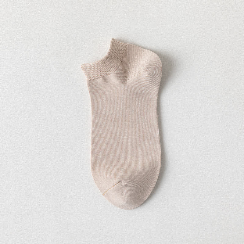 Soft Cotton Ankle Socks(5 Pairs) - Apricot - EU39-44(US6-10) - image 1