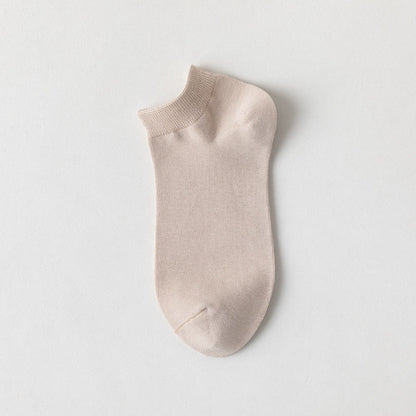 Soft Cotton Ankle Socks(5 Pairs) - Apricot - EU39-44(US6-10) - image 1