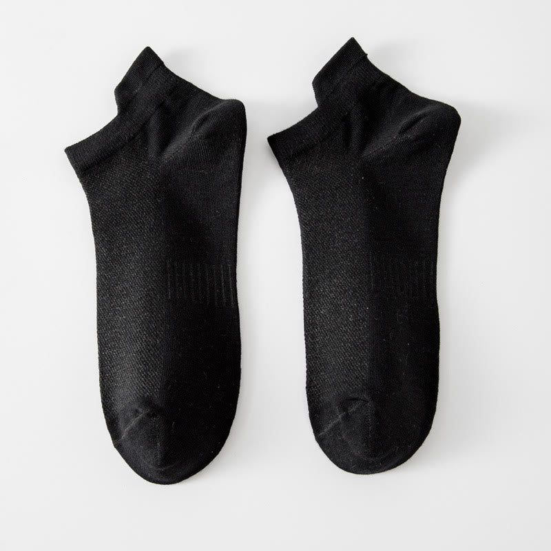 Breathable No Show Socks(5 Pairs) - Black - EU39-44(US6-10) - image 1