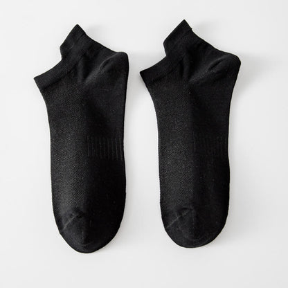 Breathable No Show Socks(5 Pairs) - Black - EU39-44(US6-10) - image 1