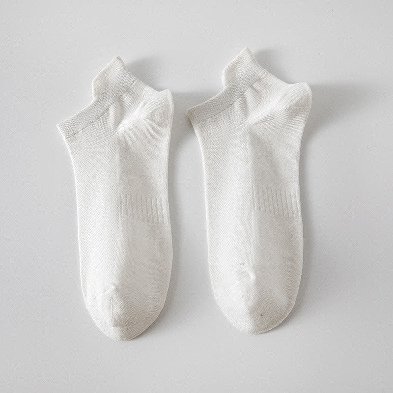 Breathable No Show Socks(5 Pairs) - White - EU39-44(US6-10) - image 7