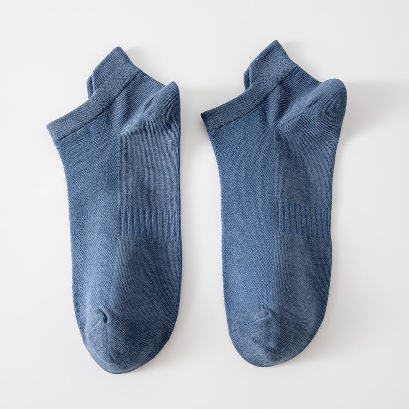 Breathable No Show Socks(5 Pairs) - Blue - EU39-44(US6-10) - image 4