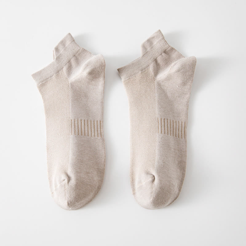 Breathable No Show Socks(5 Pairs) - Khaki - EU39-44(US6-10) - image 5