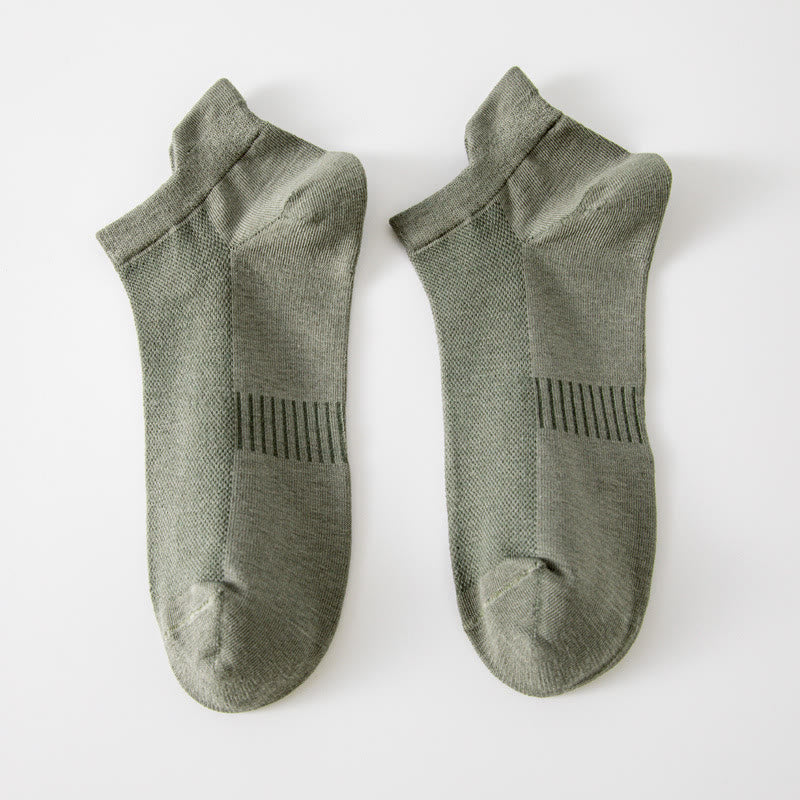 Breathable No Show Socks(5 Pairs) - Green - EU39-44(US6-10) - image 6