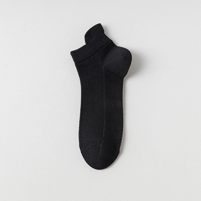 Breathable Cotton Ankle Socks(5 Pairs) - Black - EU39-44(US6-10) - image 2