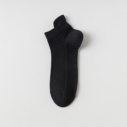 Breathable Cotton Ankle Socks(5 Pairs) - Black - EU39-44(US6-10) - image 2