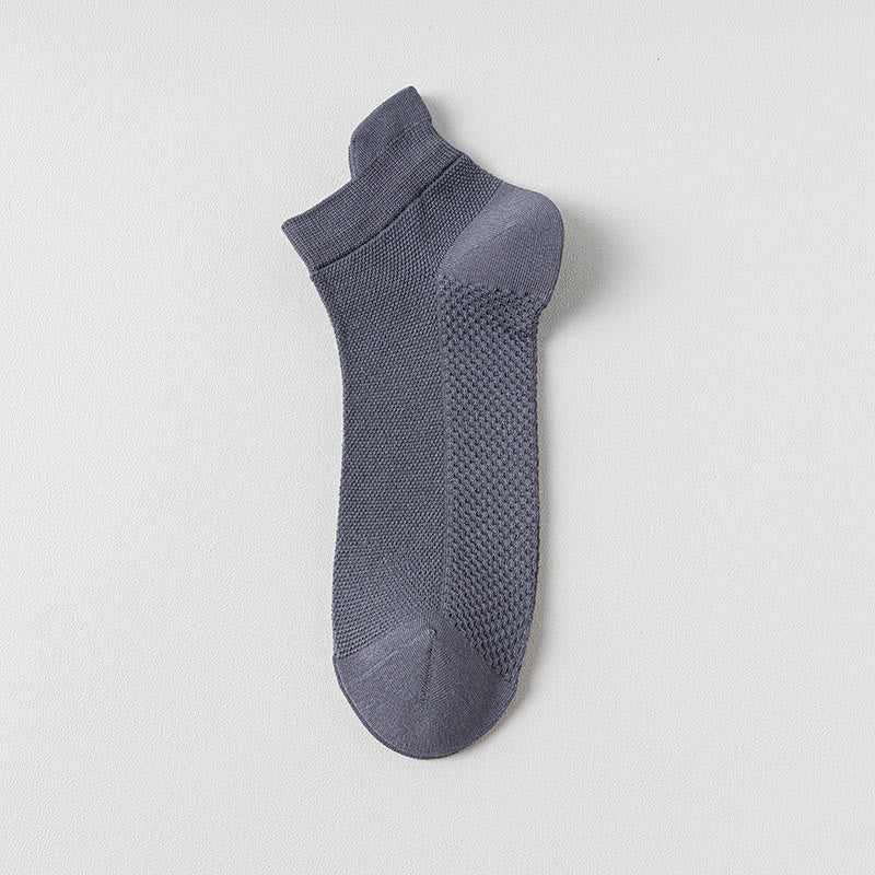 Breathable Cotton Ankle Socks(5 Pairs) - Blue - EU39-44(US6-10) - image 4
