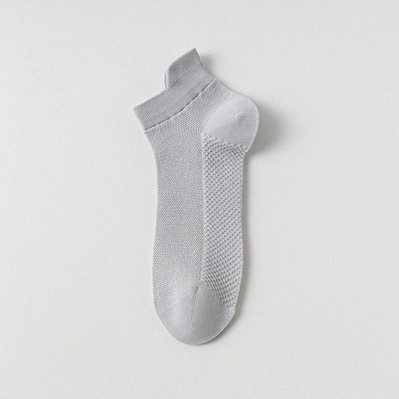 Breathable Cotton Ankle Socks(5 Pairs) - Grey - EU39-44(US6-10) - image 1