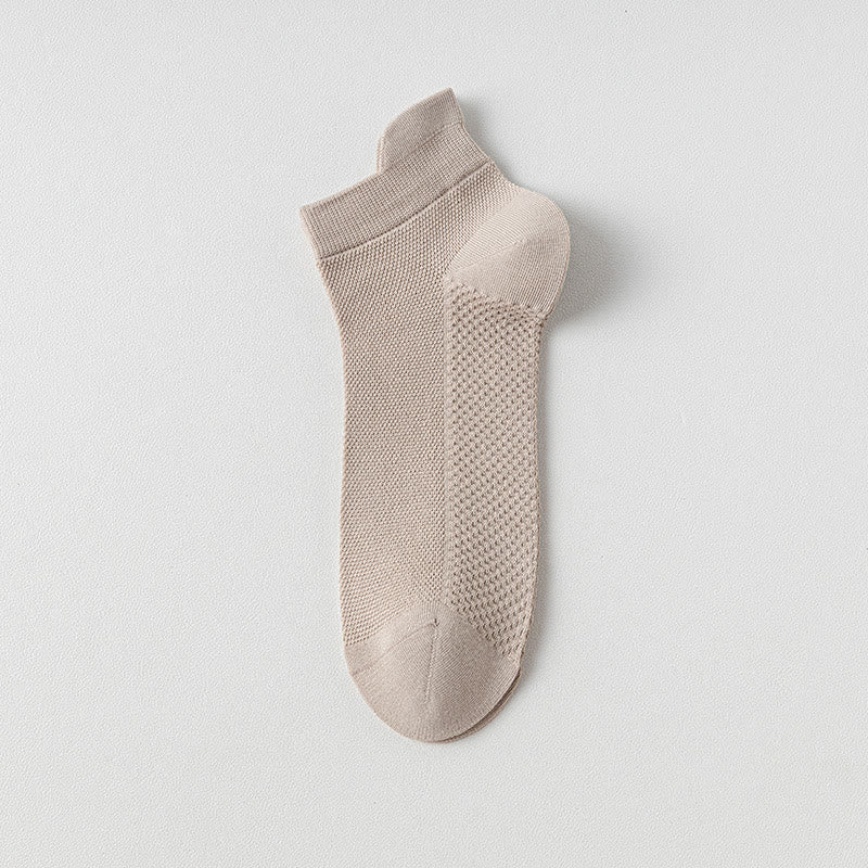 Breathable Cotton Ankle Socks(5 Pairs) - Khaki - EU39-44(US6-10) - image 3