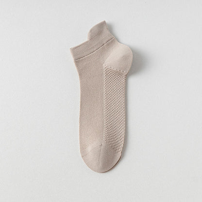 Breathable Cotton Ankle Socks(5 Pairs) - Khaki - EU39-44(US6-10) - image 3