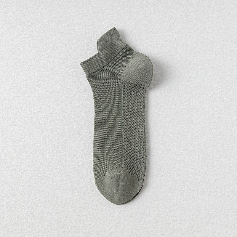 Breathable Cotton Ankle Socks(5 Pairs) - Army Green - EU39-44(US6-10) - image 6