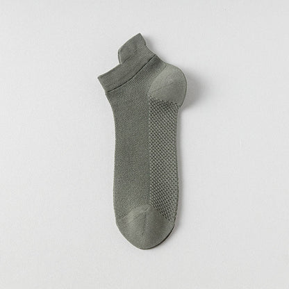 Breathable Cotton Ankle Socks(5 Pairs) - Army Green - EU39-44(US6-10) - image 6