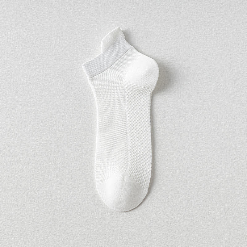 Breathable Cotton Ankle Socks(5 Pairs) - White - EU39-44(US6-10) - image 5