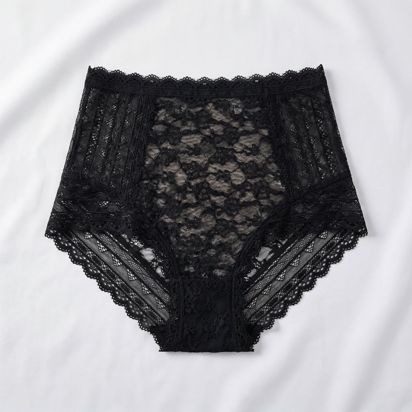 Full Lace Panty(2 Packs) - Black - 5XL - image 0