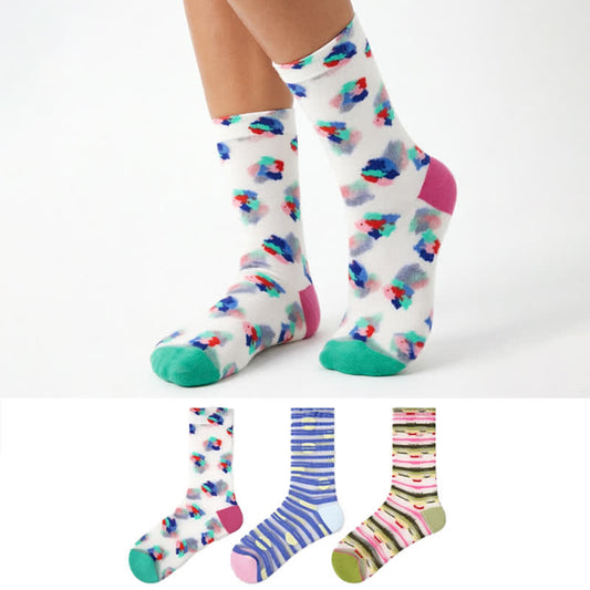 Watercolor Spot Sheer Quarter Socks (3 Pairs) - image 0