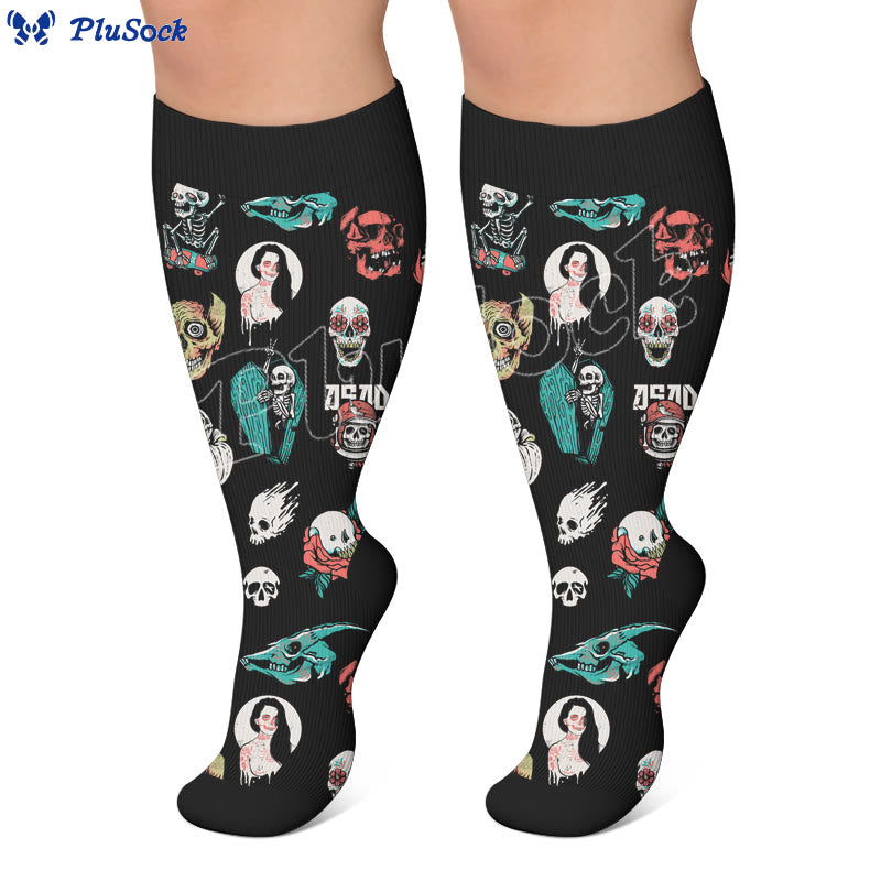 Plus Trendy Skull Compression Socks - image 4