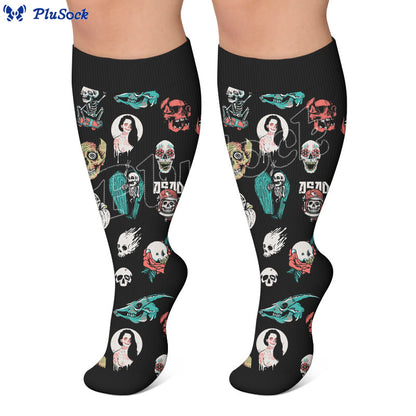 Plus Trendy Skull Compression Socks - image 4