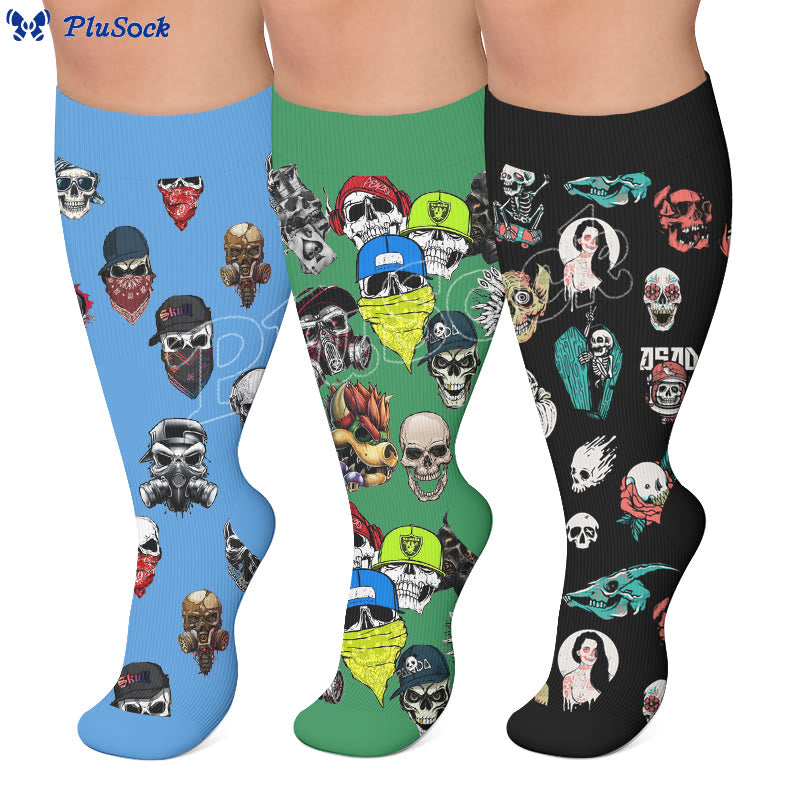 Plus Trendy Skull Compression Socks - image 0