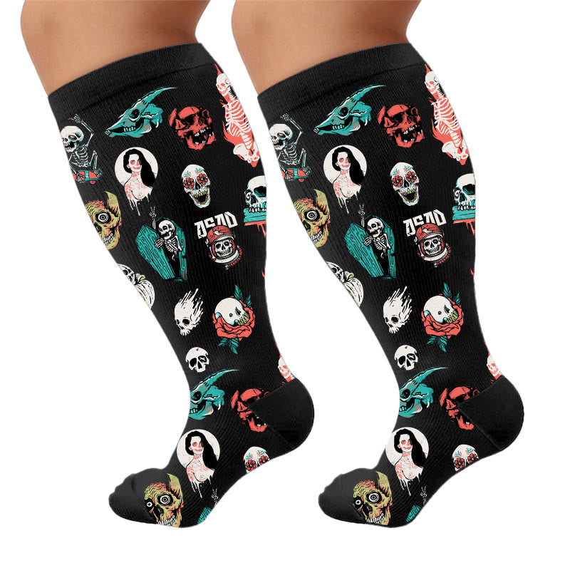 Plus Trendy Skull Compression Socks - image 7