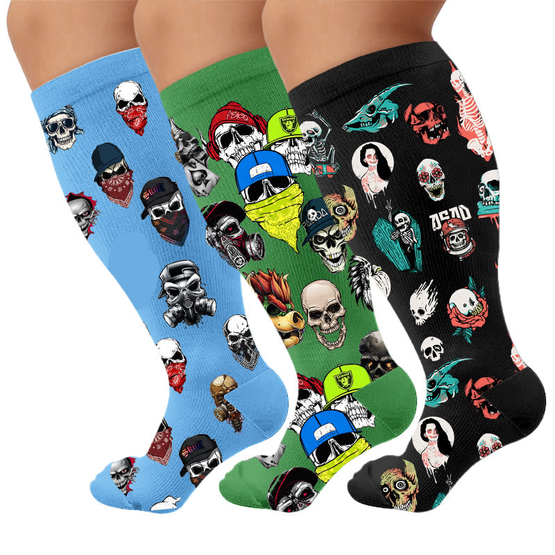 Plus Trendy Skull Compression Socks - image 1