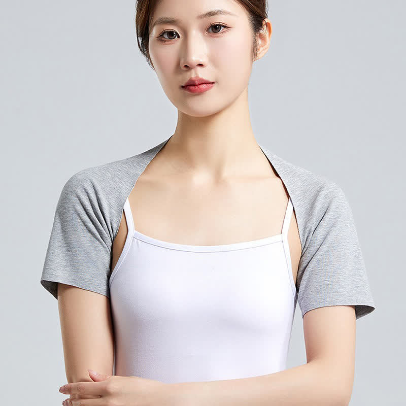 Lightweight Modal Short-Sleeve Top Shoulder Brace(2 Pieces) - Light Gray - XXL - image 4