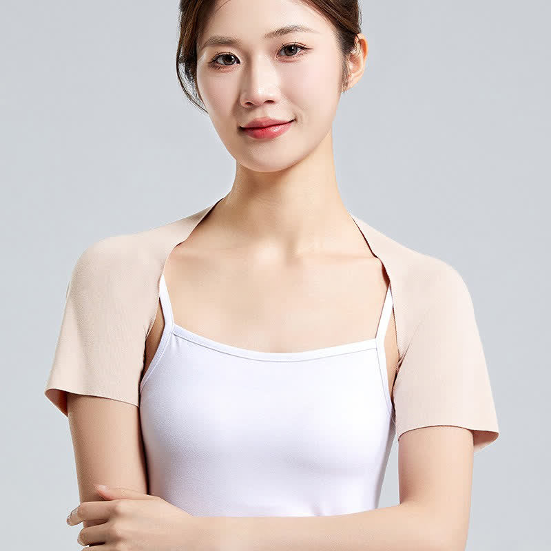 Lightweight Modal Short-Sleeve Top Shoulder Brace(2 Pieces) - Beige - XXL - image 0