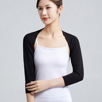 Modal Long Sleeves Support Shoulder Brace(2 Pieces) - Black - XXL - image 0