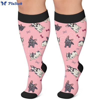 Plus Size Cute Dog Print Compression Socks - image 4