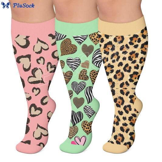 Plus Size Sexy Leopard Compression Socks - image 0
