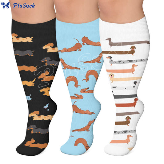 Plus Size Dachshund Compression Socks - image 0